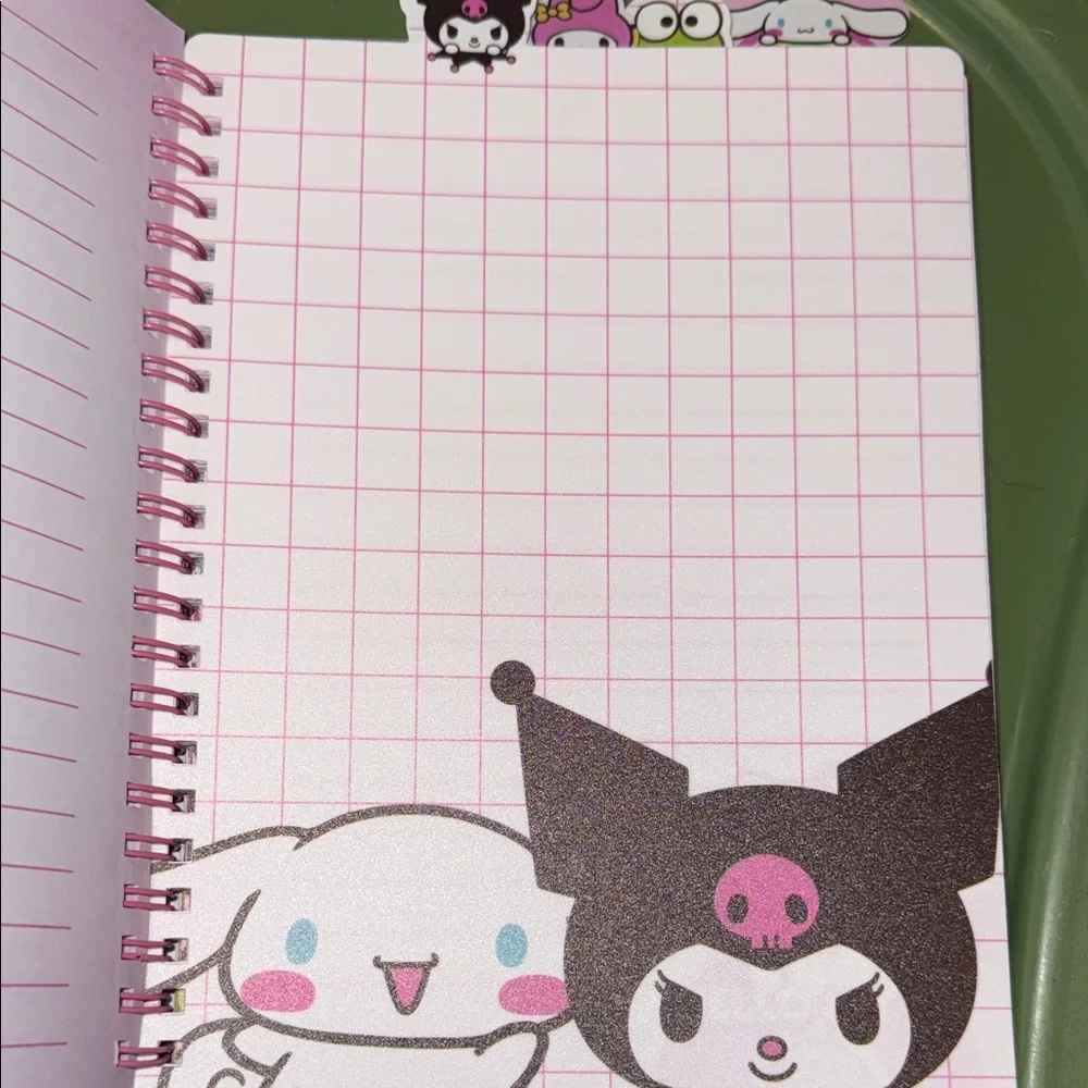Hello Kitty Pink “Jibbitz” type Notebook, Tab Journal and Pen & Highlighters Set